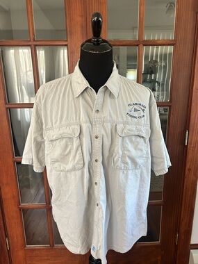 Islamorada Short Sleeve Fishing Club Shirt White Embroidered XL
